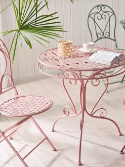 Beliani Puutarhatuoli Metalli Vaaleanpunainen 2 Kpl Albinia New
