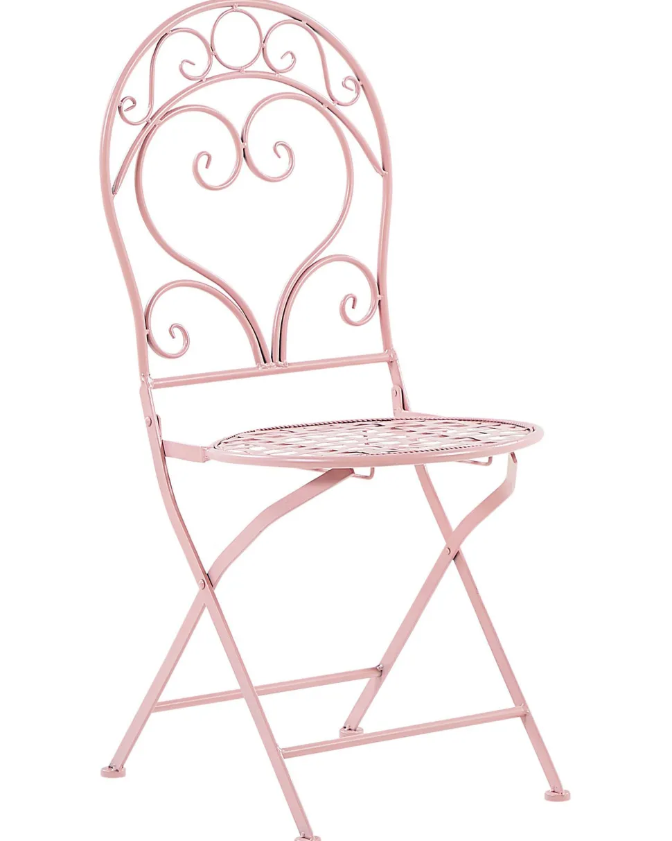 Beliani Puutarhatuoli Metalli Vaaleanpunainen 2 Kpl Albinia New