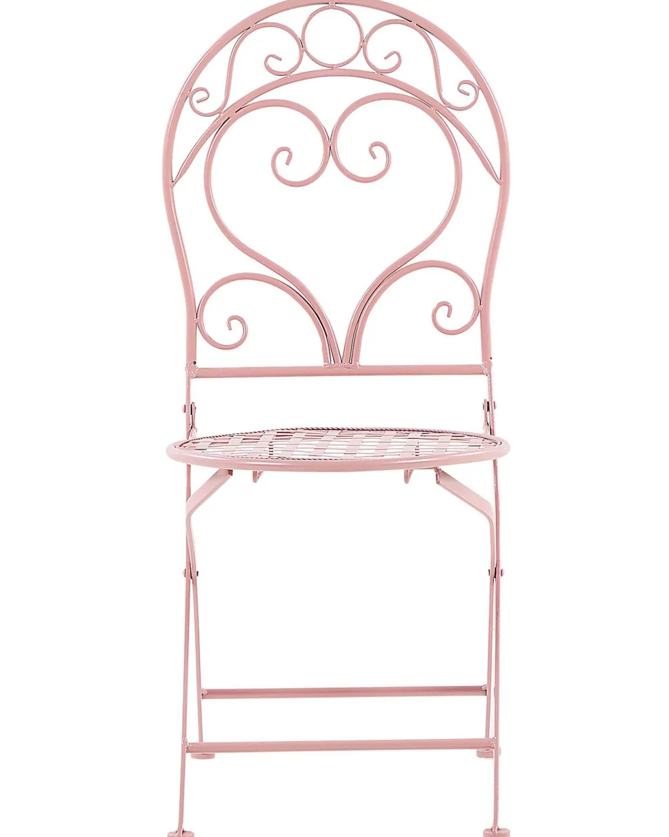 Beliani Puutarhatuoli Metalli Vaaleanpunainen 2 Kpl Albinia New