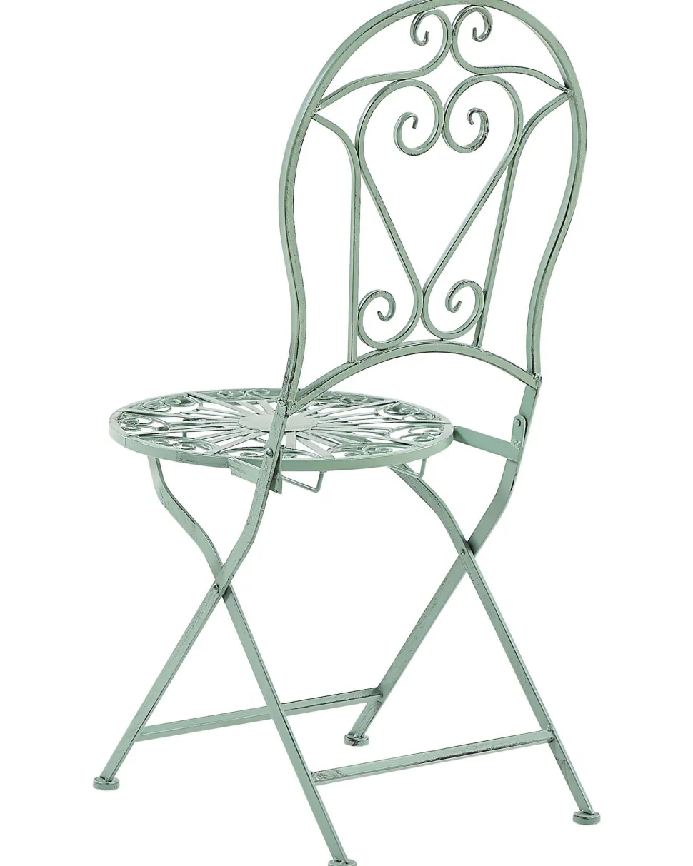 Beliani Puutarhatuoli Metalli Vihrea 2 Kpl Trento Sale