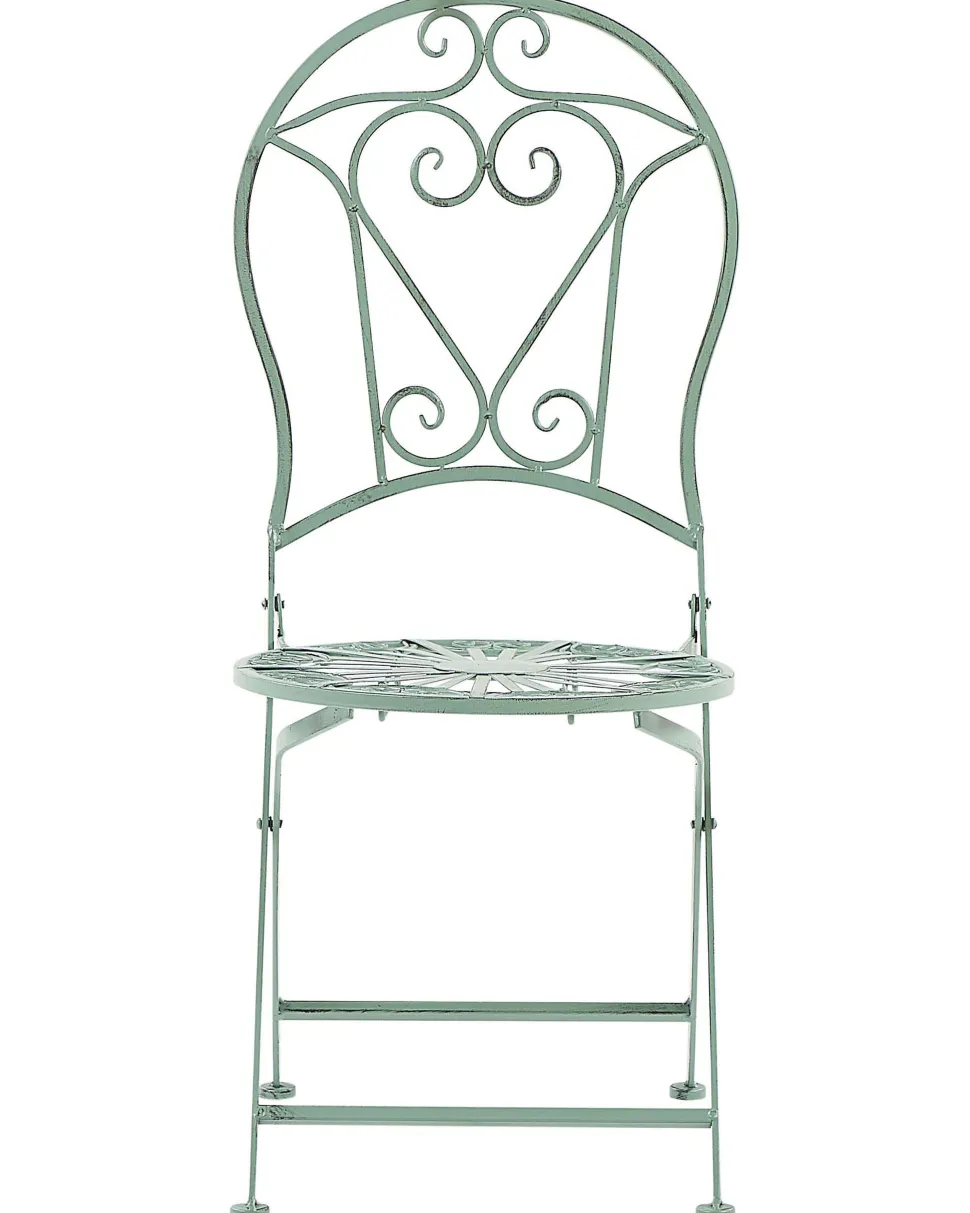 Beliani Puutarhatuoli Metalli Vihrea 2 Kpl Trento Sale