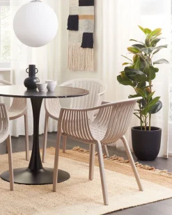 Beliani Puutarhatuoli Muovi Beige 4 Kpl Napoli Store