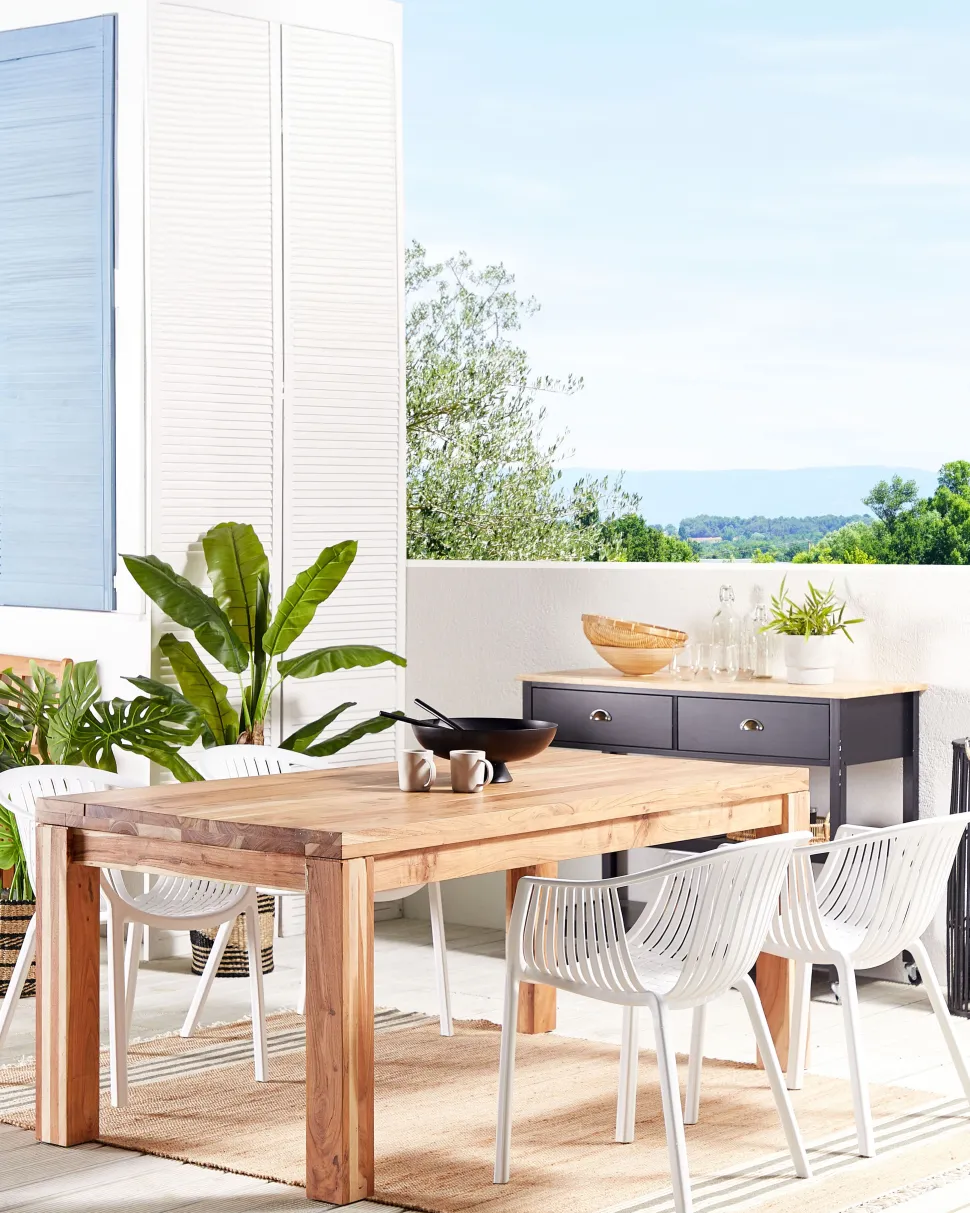 Beliani Puutarhatuoli Muovi Valkoinen 4 Kpl Napoli Fashion