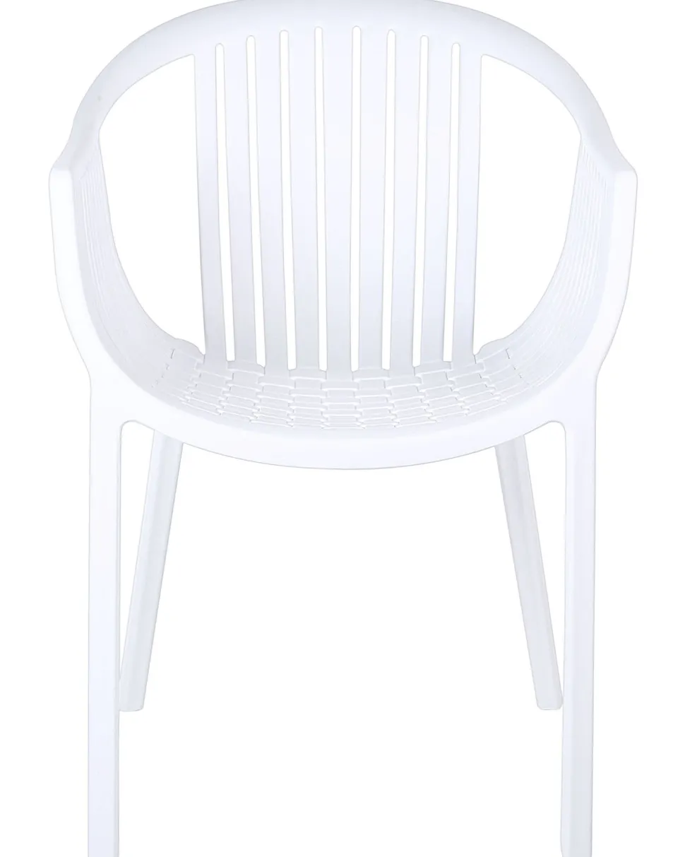 Beliani Puutarhatuoli Muovi Valkoinen 4 Kpl Napoli Fashion