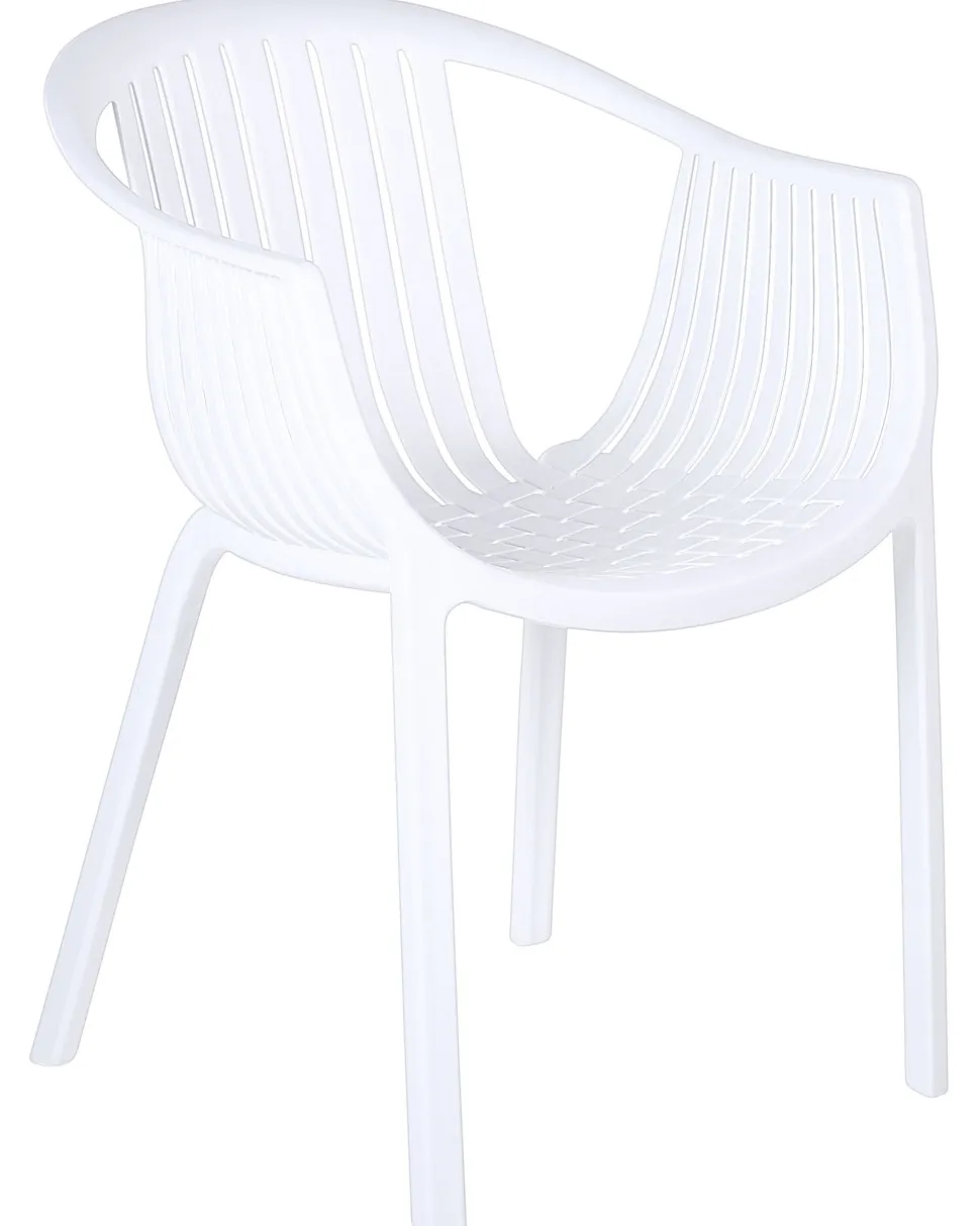 Beliani Puutarhatuoli Muovi Valkoinen 4 Kpl Napoli Fashion