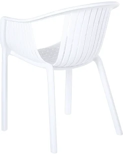 Beliani Puutarhatuoli Muovi Valkoinen 4 Kpl Napoli Fashion