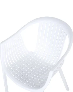 Beliani Puutarhatuoli Muovi Valkoinen 4 Kpl Napoli Fashion