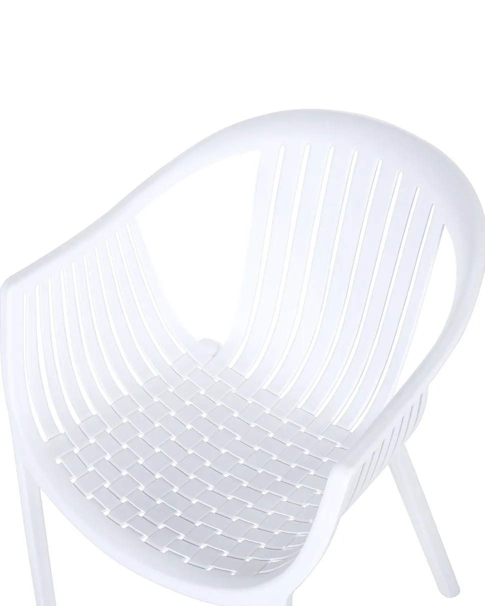 Beliani Puutarhatuoli Muovi Valkoinen 4 Kpl Napoli Fashion