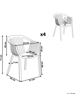 Beliani Puutarhatuoli Muovi Valkoinen 4 Kpl Napoli Fashion