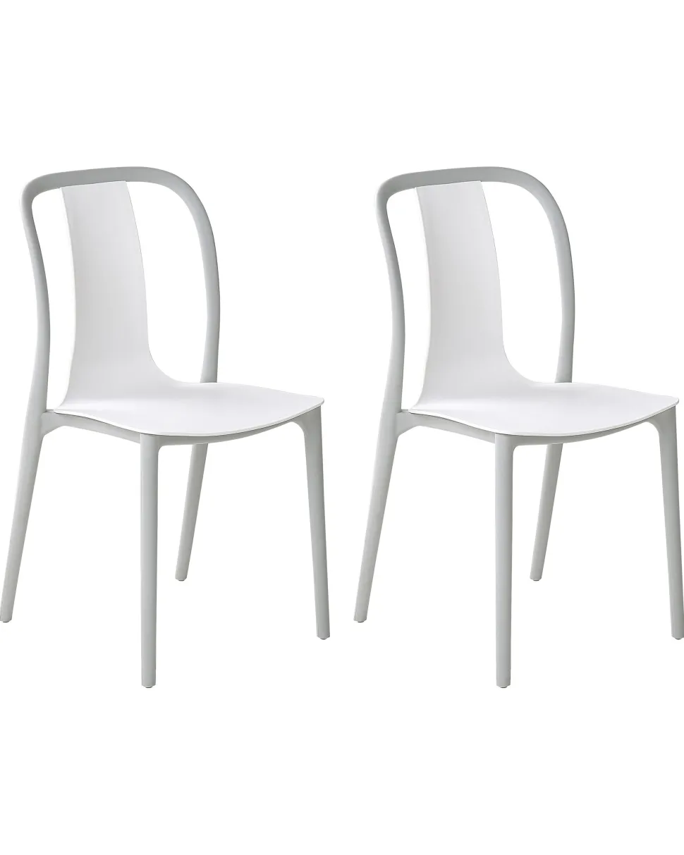 Beliani Puutarhatuoli Muovi Valkoinen/Harmaa 2 Kpl Spezia Online