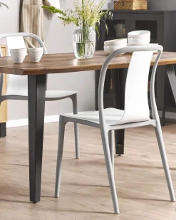 Beliani Puutarhatuoli Muovi Valkoinen/Harmaa 2 Kpl Spezia Online