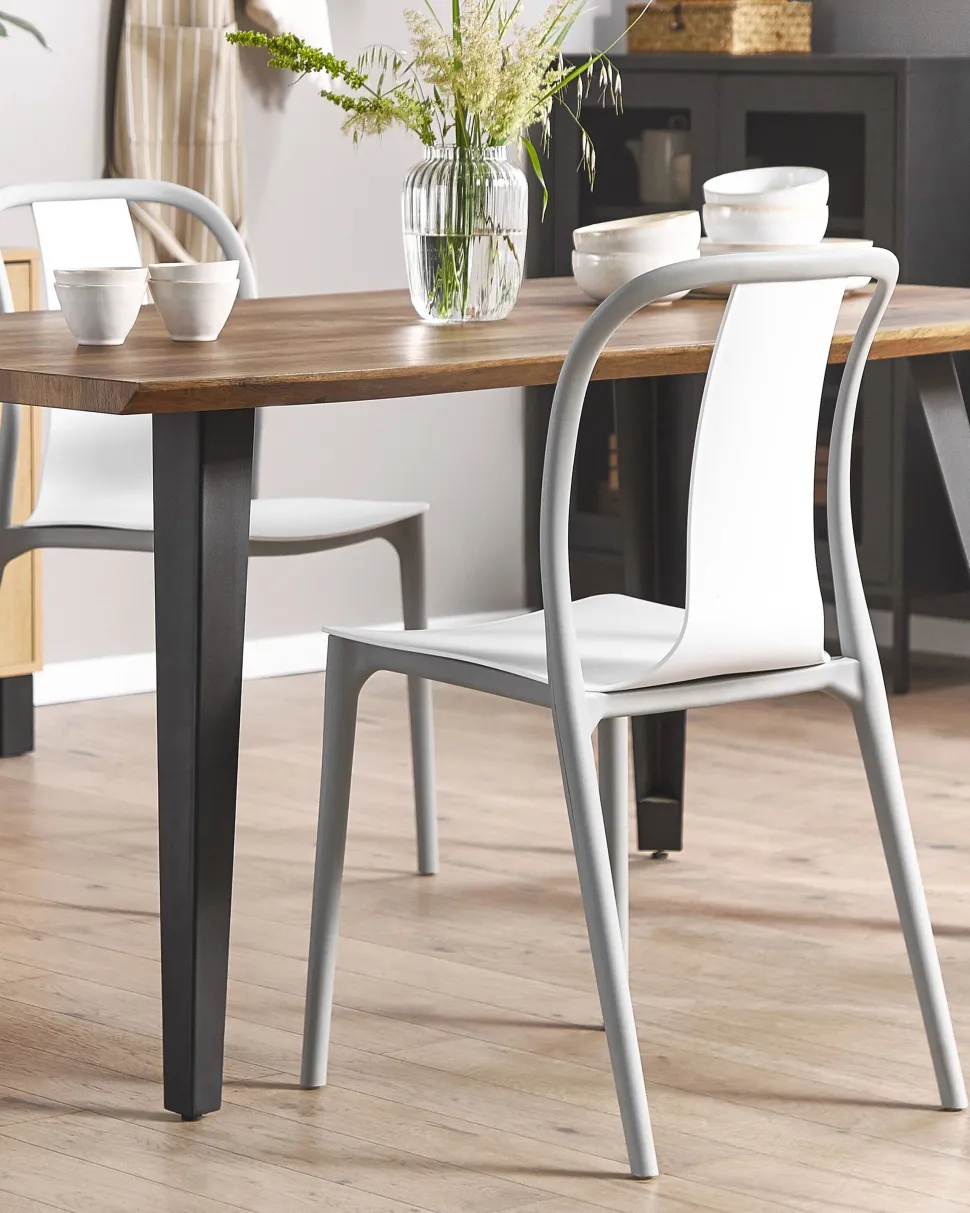 Beliani Puutarhatuoli Muovi Valkoinen/Harmaa 2 Kpl Spezia Online