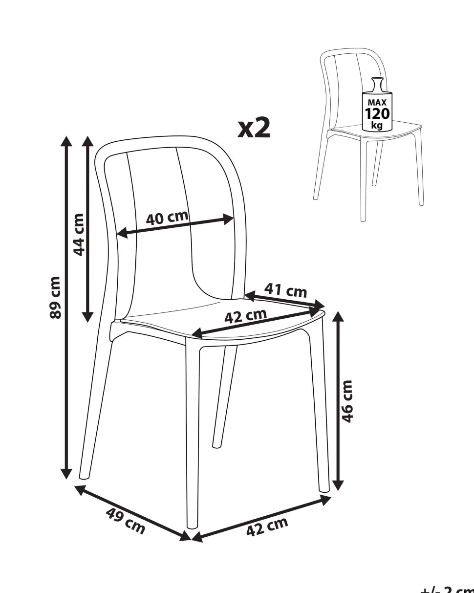 Beliani Puutarhatuoli Muovi Valkoinen/Harmaa 2 Kpl Spezia Online