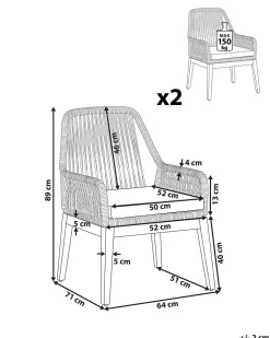 Beliani Puutarhatuoli Musta 2 Kpl Olbia Store