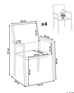 Beliani Puutarhatuoli Polyrottinki Musta 4 Kpl Grosseto Cheap