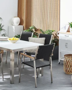 Beliani Puutarhatuoli Polyrottinki Musta 2 Kpl Grosseto Store