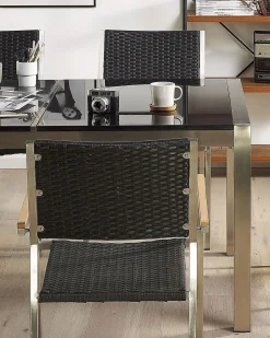 Beliani Puutarhatuoli Polyrottinki Musta 2 Kpl Grosseto Store