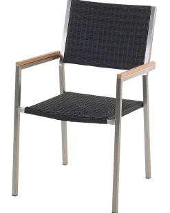 Beliani Puutarhatuoli Polyrottinki Musta 2 Kpl Grosseto Store