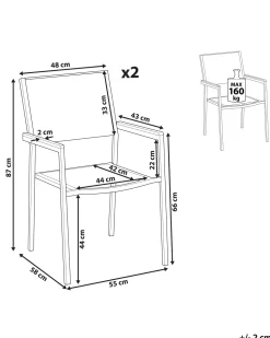Beliani Puutarhatuoli Polyrottinki Musta 2 Kpl Grosseto Store