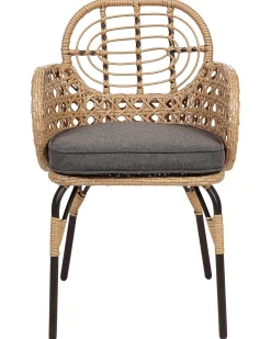 Beliani Puutarhatuoli Polyrottinki Luonnonvari/Harmaa 4 Kpl Pratello Sale