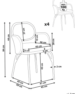 Beliani Puutarhatuoli Polyrottinki Luonnonvari/Harmaa 4 Kpl Pratello Sale