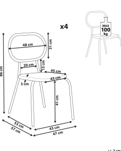 Beliani Puutarhatuoli Polyrottinki Luonnonvari 4 Kpl Pratello Best