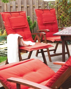 Beliani Puutarhatuoli Punaisella Pehmusteella Toscana Outlet