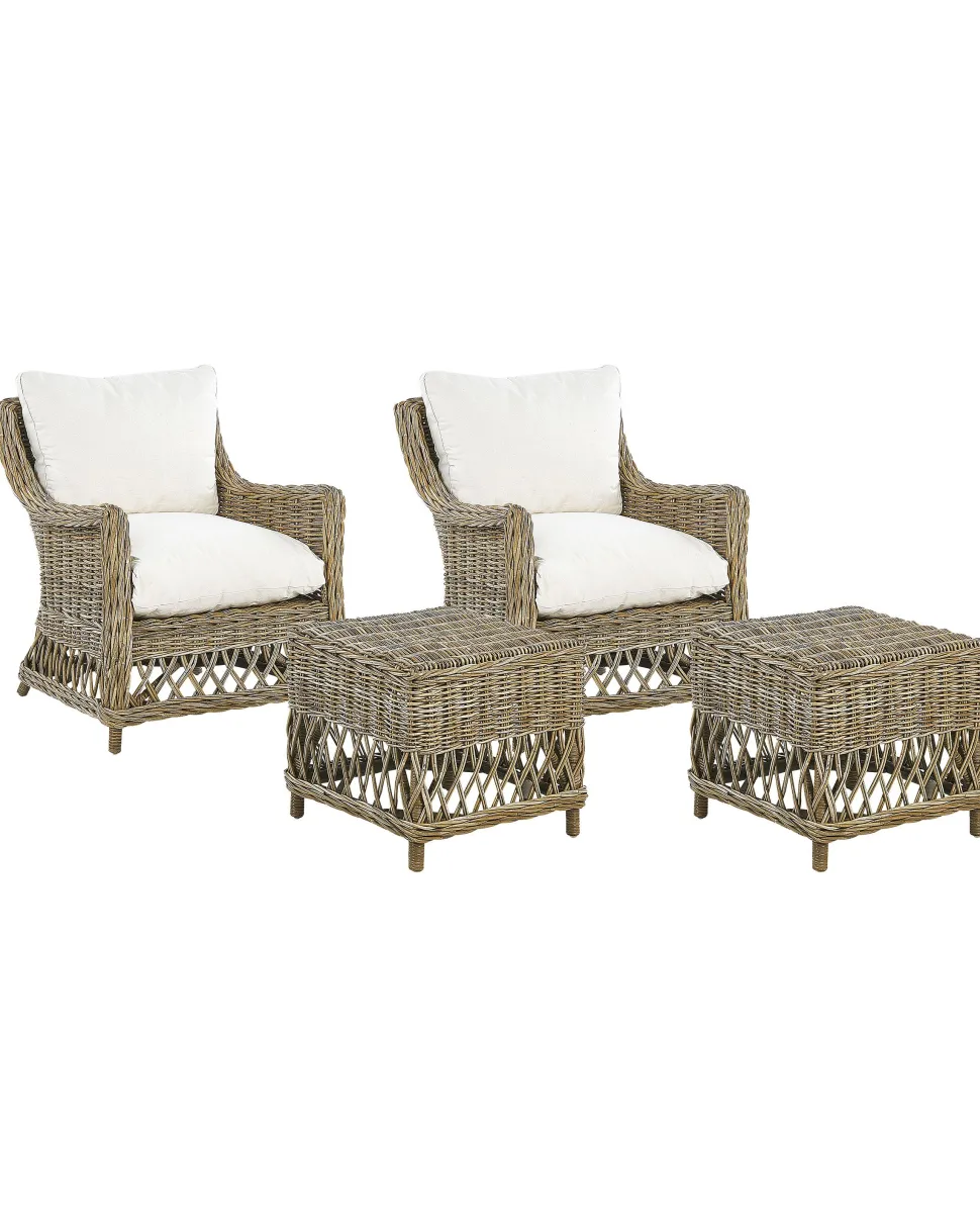 Beliani Puutarhatuoli Rahilla Rottinki Luonnonvari 2 Kpl Ribolla Cheap