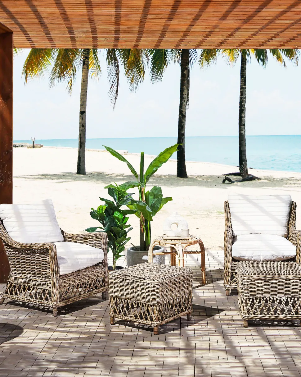 Beliani Puutarhatuoli Rahilla Rottinki Luonnonvari 2 Kpl Ribolla Cheap