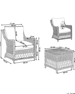 Beliani Puutarhatuoli Rahilla Rottinki Luonnonvari 2 Kpl Ribolla Cheap