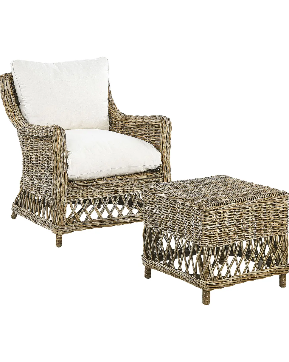 Beliani Puutarhatuoli Rahilla Rottinki Luonnonvari 2 Kpl Ribolla Cheap