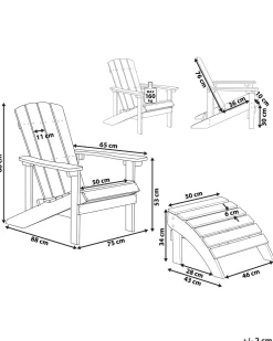 Beliani Puutarhatuoli Rahilla Turkoosi Adirondack Store