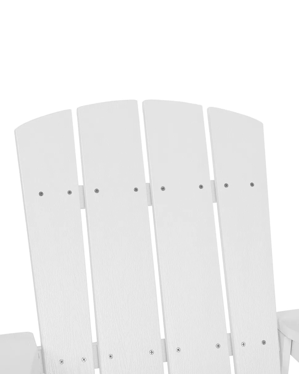 Beliani Puutarhatuoli Rahilla Valkoinen Adirondack Online