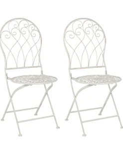Beliani Puutarhatuoli Rauta Luonnonvalkoinen 2 Kpl Stiffe Discount