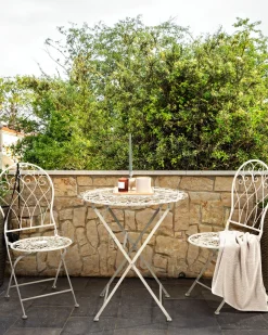 Beliani Puutarhatuoli Rauta Luonnonvalkoinen 2 Kpl Stiffe Discount