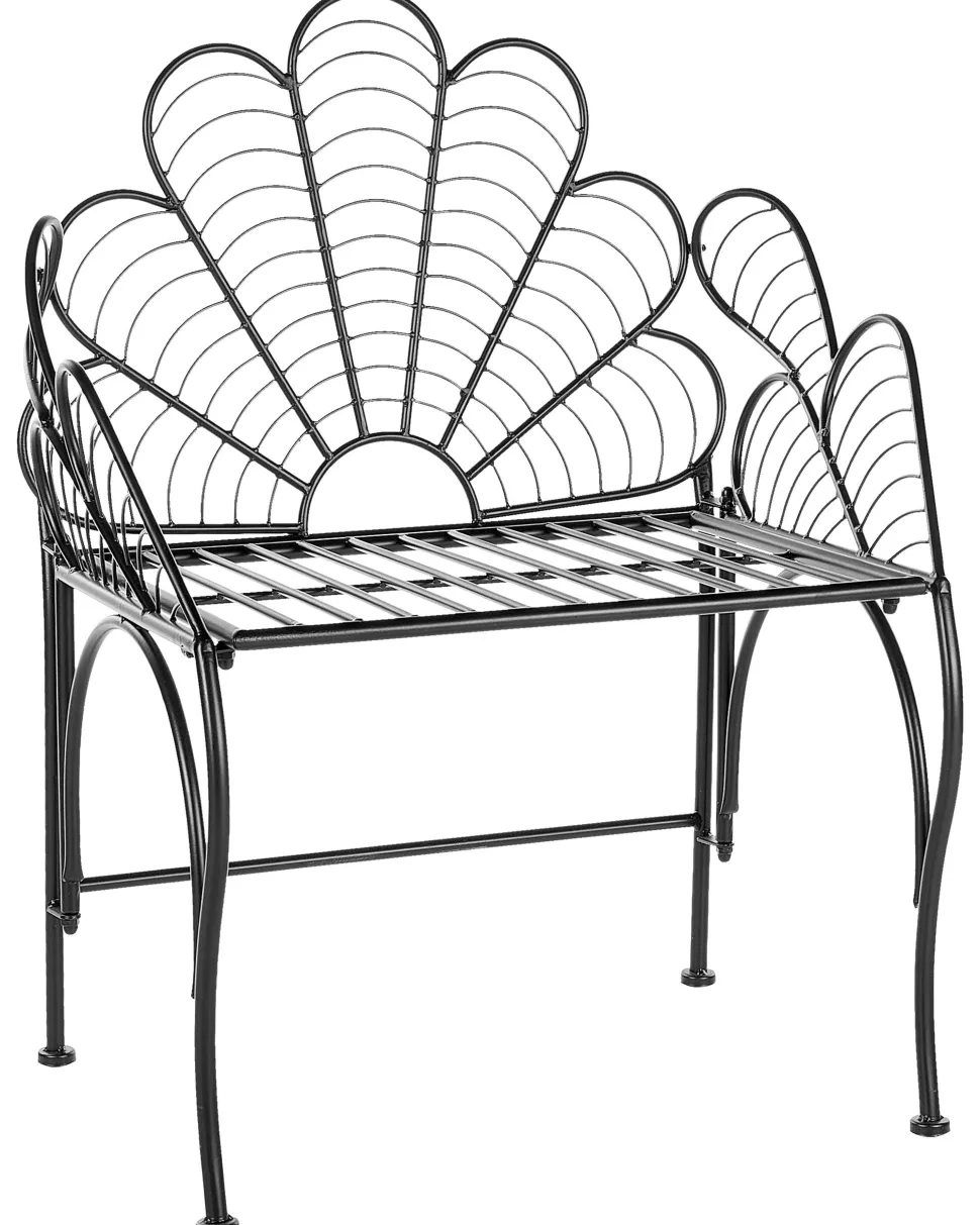Beliani Puutarhatuoli Rauta Musta Liguria Flash Sale