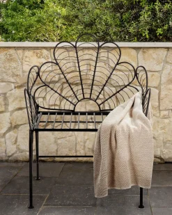 Beliani Puutarhatuoli Rauta Musta Liguria Flash Sale