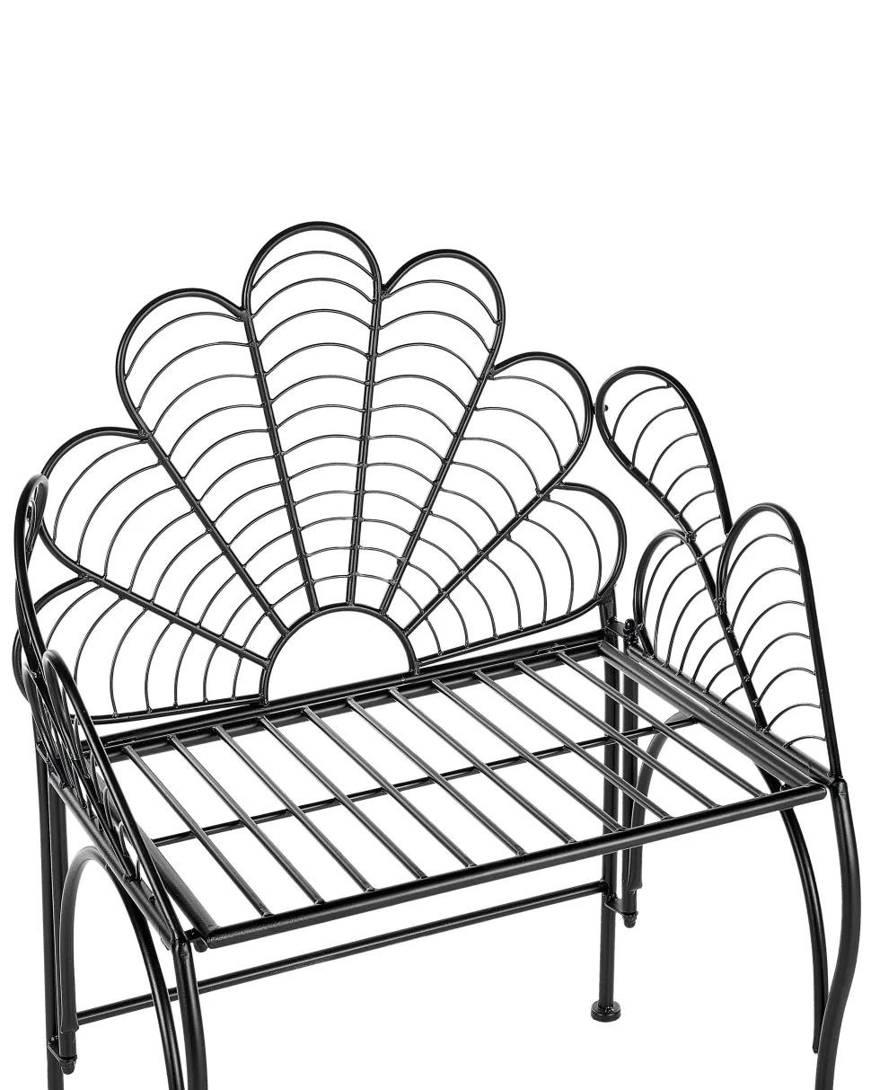 Beliani Puutarhatuoli Rauta Musta Liguria Flash Sale