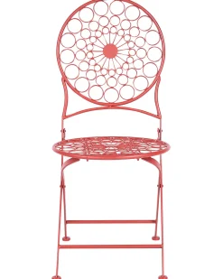 Beliani Puutarhatuoli Rauta Punainen 2 Kpl Scario Fashion