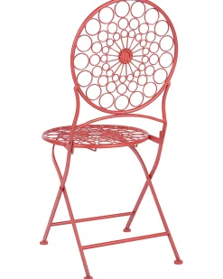 Beliani Puutarhatuoli Rauta Punainen 2 Kpl Scario Fashion