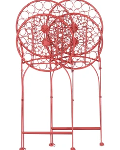 Beliani Puutarhatuoli Rauta Punainen 2 Kpl Scario Fashion