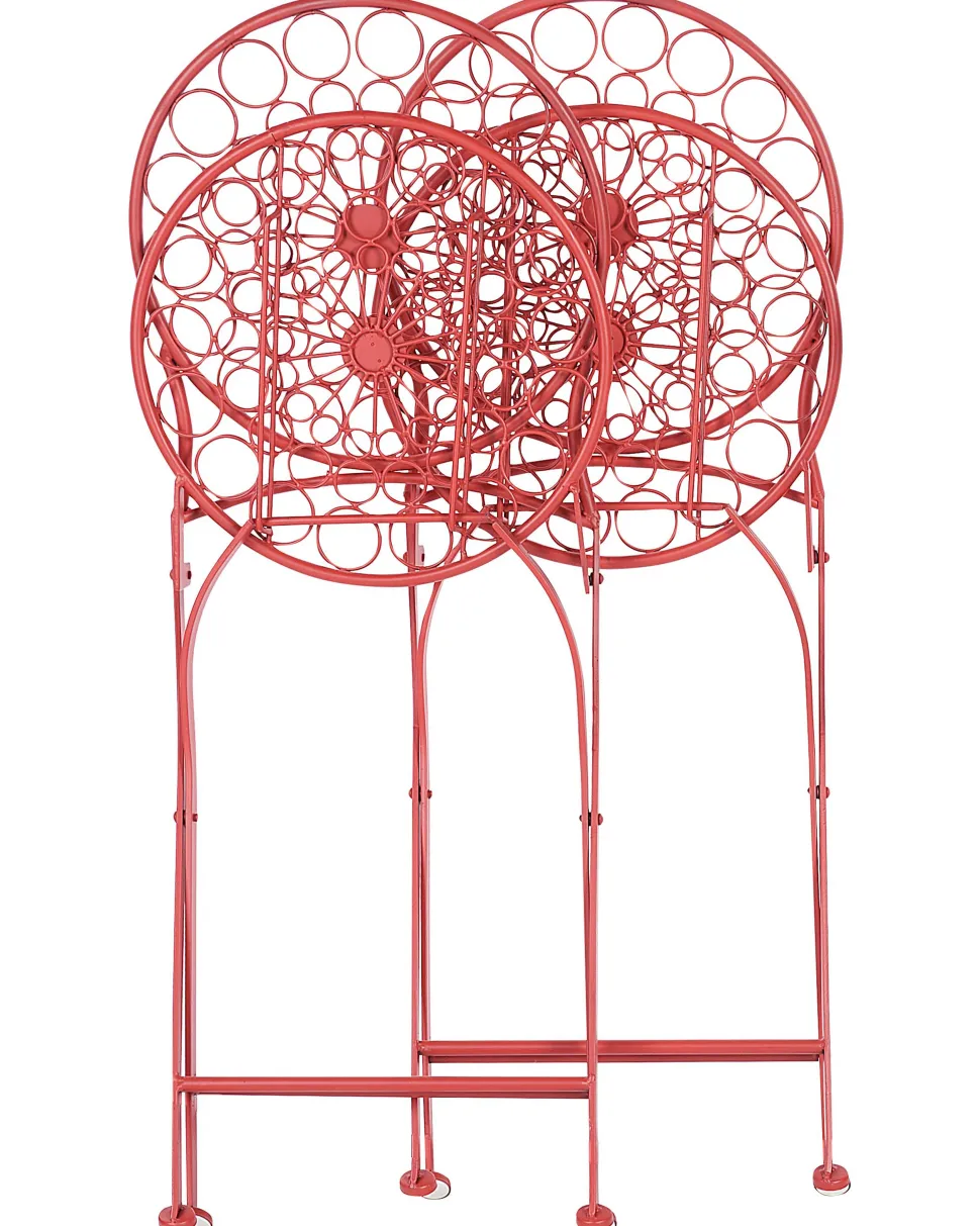 Beliani Puutarhatuoli Rauta Punainen 2 Kpl Scario Fashion
