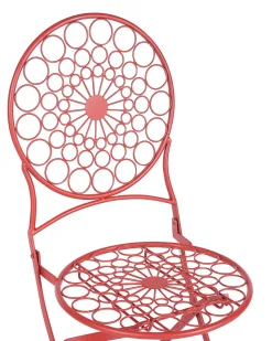 Beliani Puutarhatuoli Rauta Punainen 2 Kpl Scario Fashion