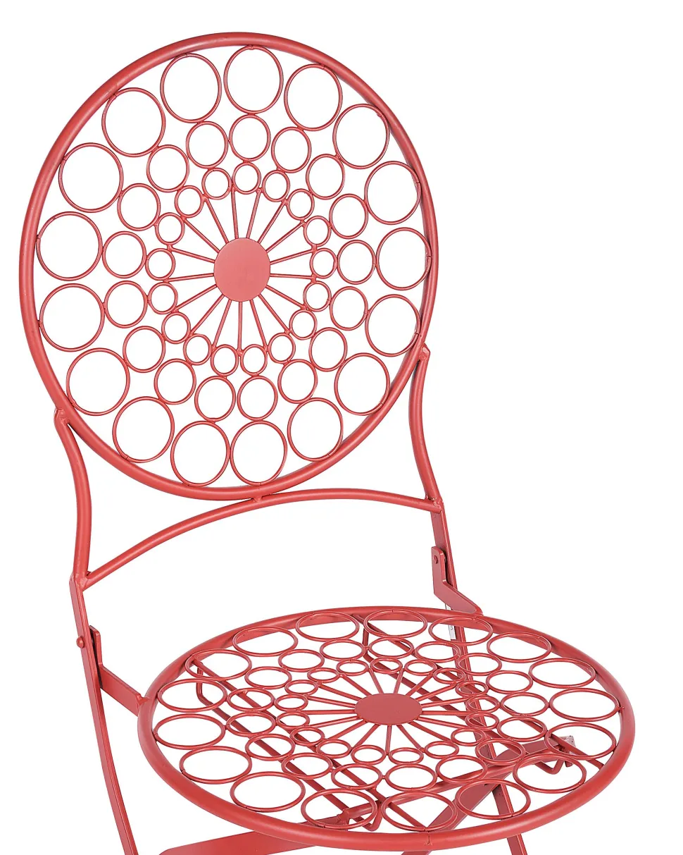 Beliani Puutarhatuoli Rauta Punainen 2 Kpl Scario Fashion