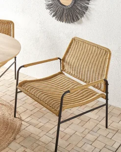 Beliani Puutarhatuoli Rottinki Luonnonvari 2 Kpl Prasimo Fashion