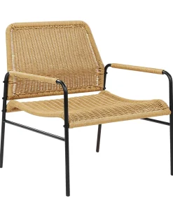 Beliani Puutarhatuoli Rottinki Luonnonvari 2 Kpl Prasimo Fashion