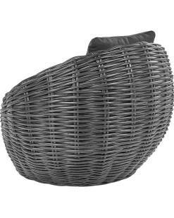 Beliani Puutarhatuoli Rottinki Musta Lerici Sale