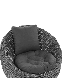 Beliani Puutarhatuoli Rottinki Musta Lerici Sale