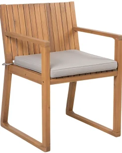 Beliani Puutarhatuoli Ruskeanharmaalla Pehmusteella 8Kpl Sassari Cheap