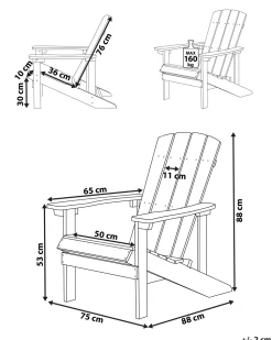 Beliani Puutarhatuoli Sininen Adirondack Cheap